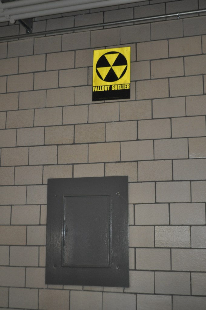 Up Academy/Patrick Gavin School-Interior Fallout Shelter sign