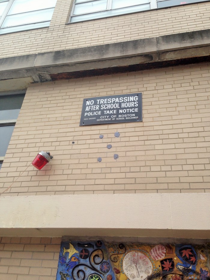 Fallout Shelter sign shadow 2-McKinley School Boston