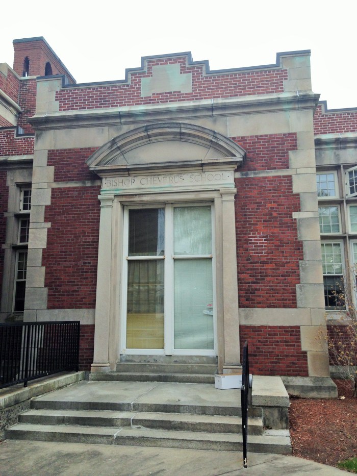 Fallout Shelter sign shadow 2-Former Bishop Chevrus School East Boston