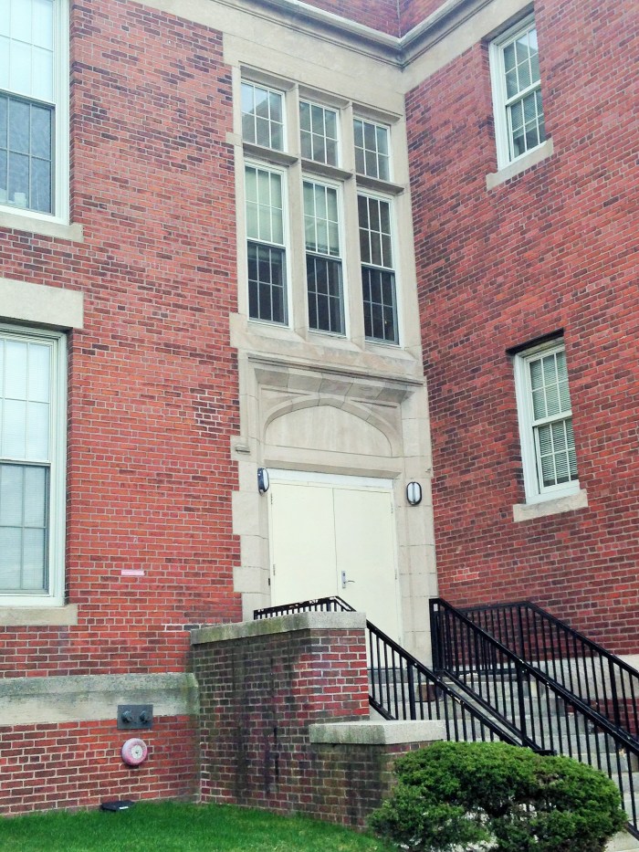 Fallout Shelter sign shadow 3-Former Bishop Chevrus School East Boston