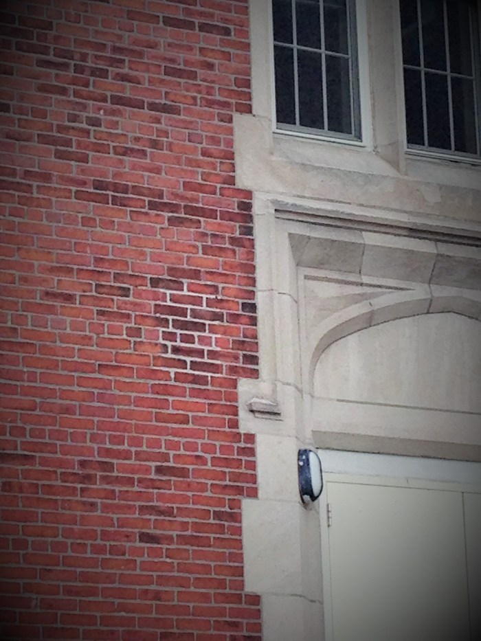 Fallout Shelter sign shadow 3 closeup-Former Bishop Chevrus School East Boston