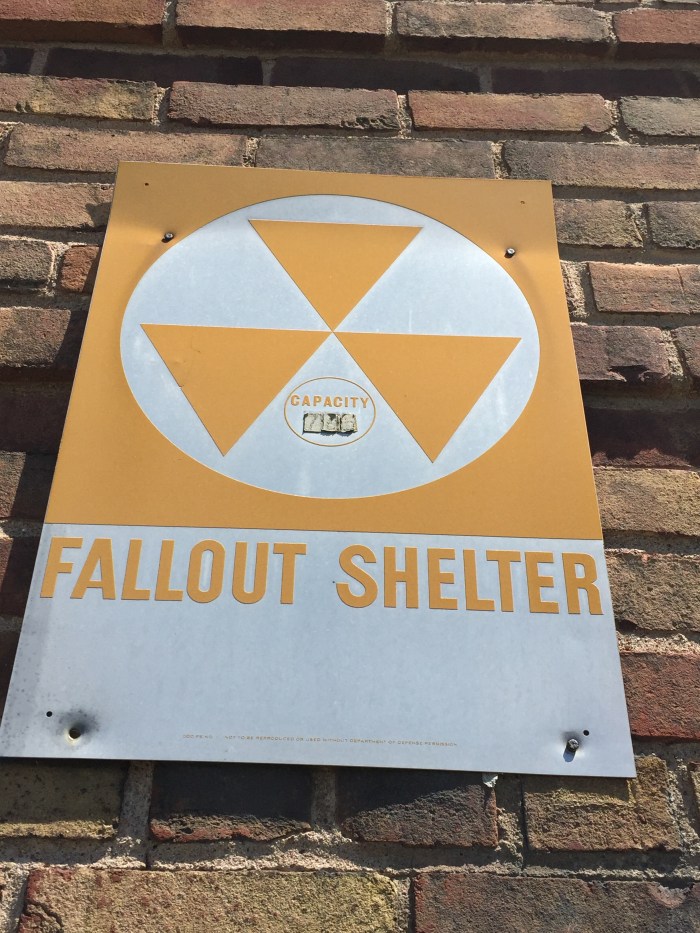 Niagara County Infirmary exterior fallout shelter sign